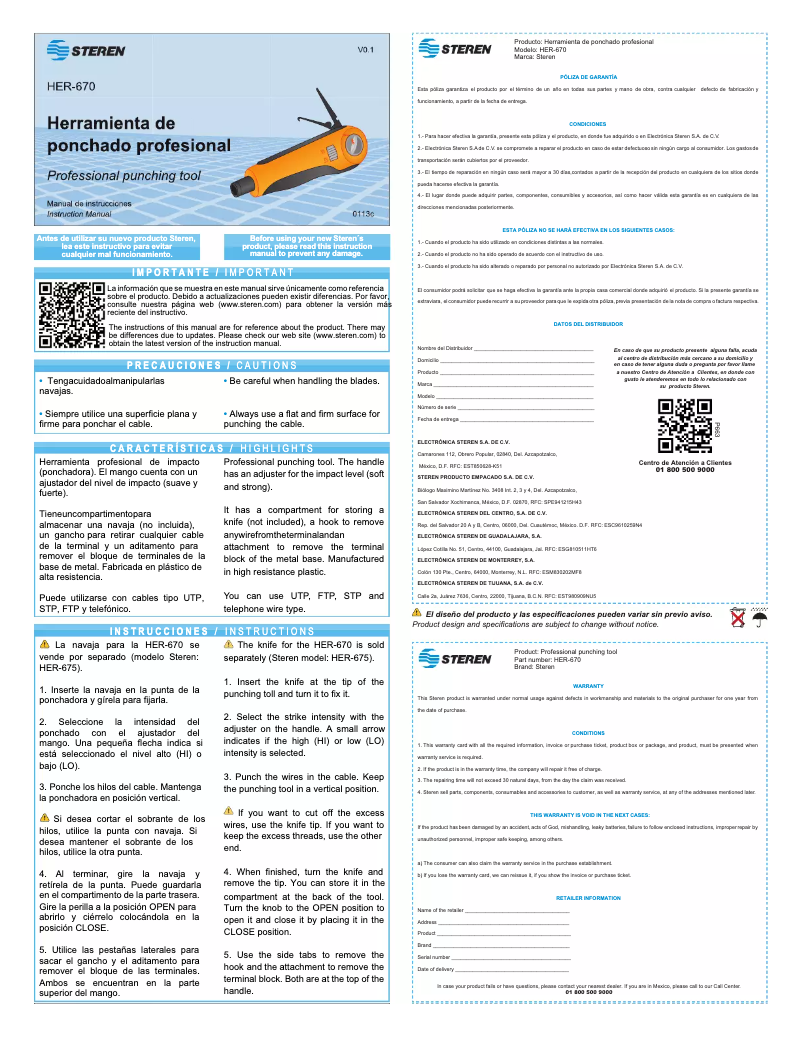 Página 1 del manual Manual de usuario Steren HER-670
