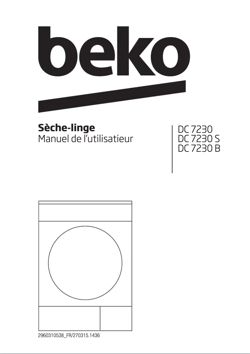 Página 1 del manual Manual de usuario Beko DC 7230 S