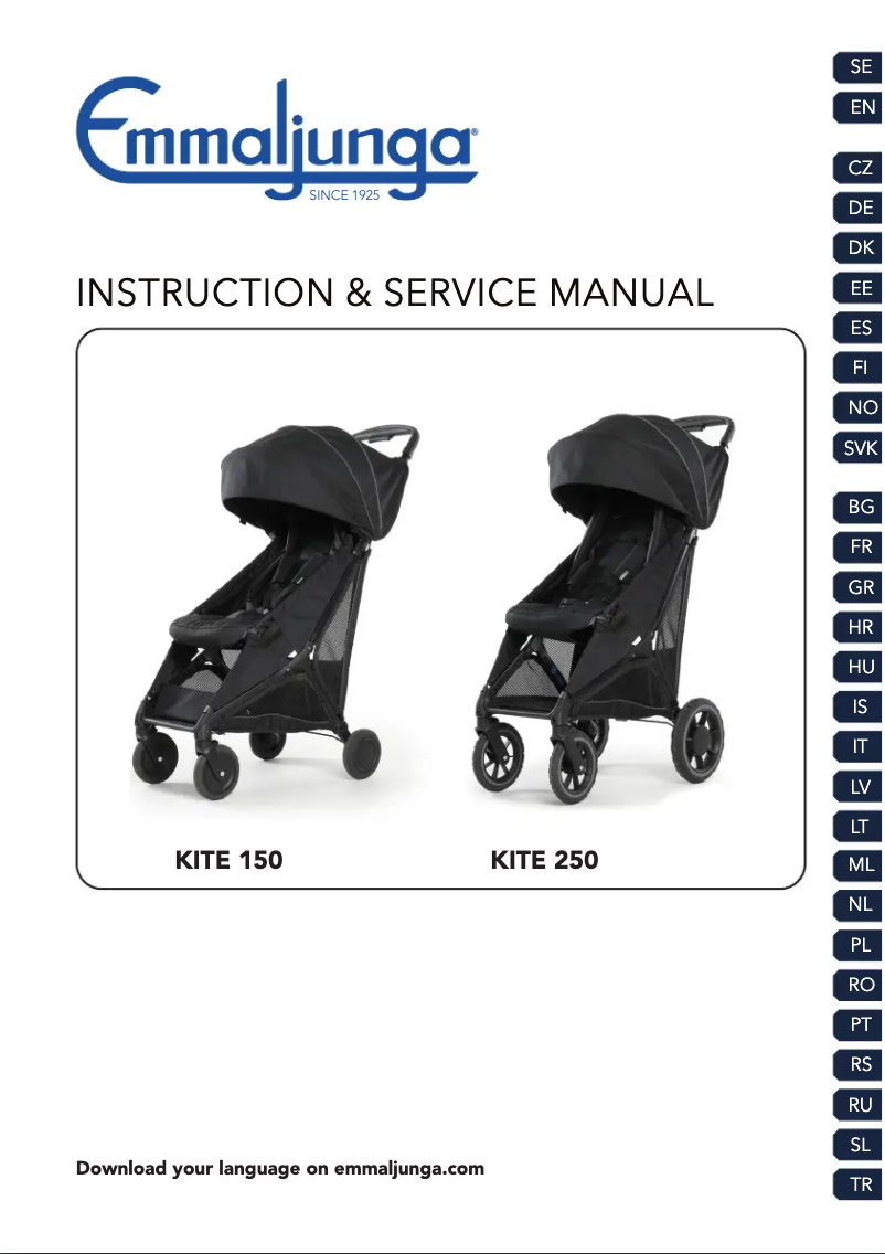 Página 1 del manual Manual de usuario Emmaljunga KITE 250