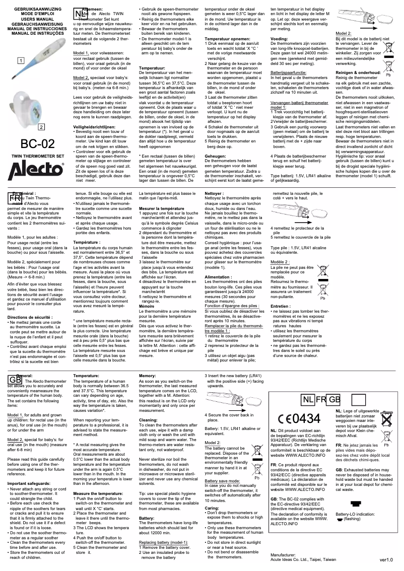 Imagen de la primera página del manual del dispositivo BC-02