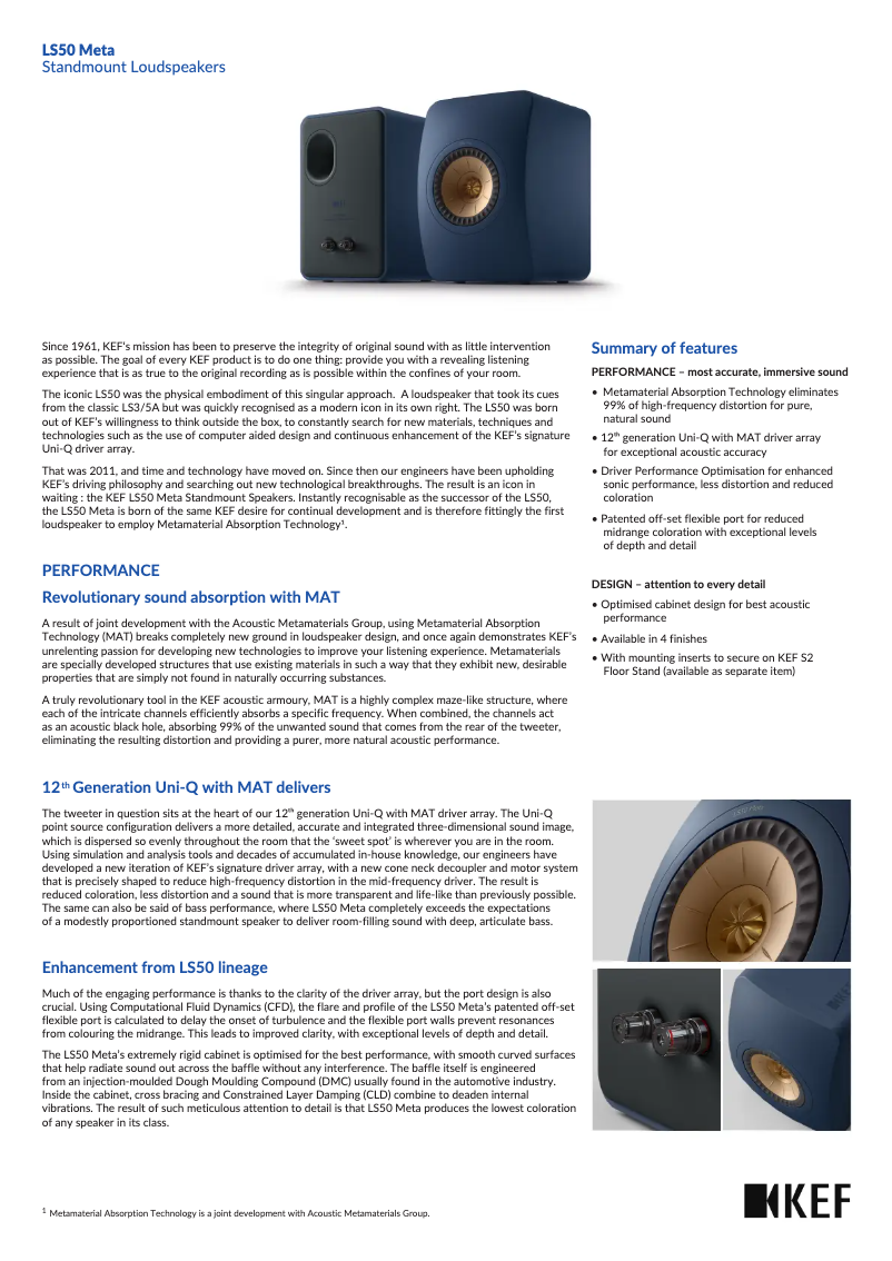 Página nº 1 - Ficha técnica KEF LS50 META