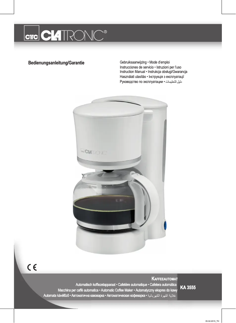 Imagen de la primera página del manual del dispositivo KA 3555