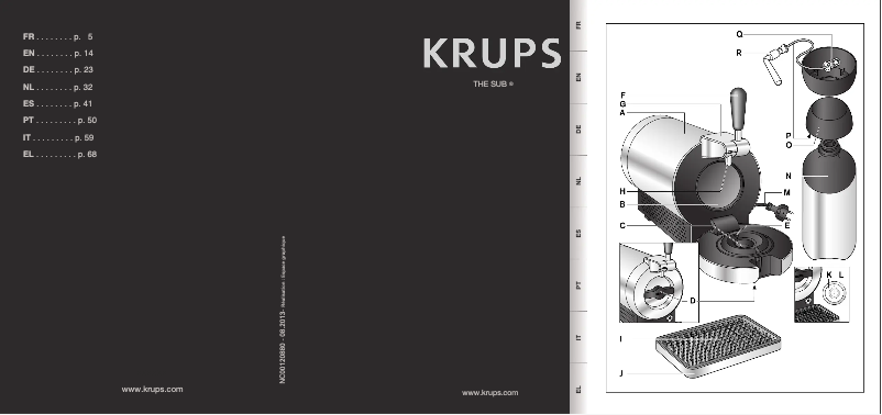 Página 1 del manual Manual de usuario Krups The Sub VB650E