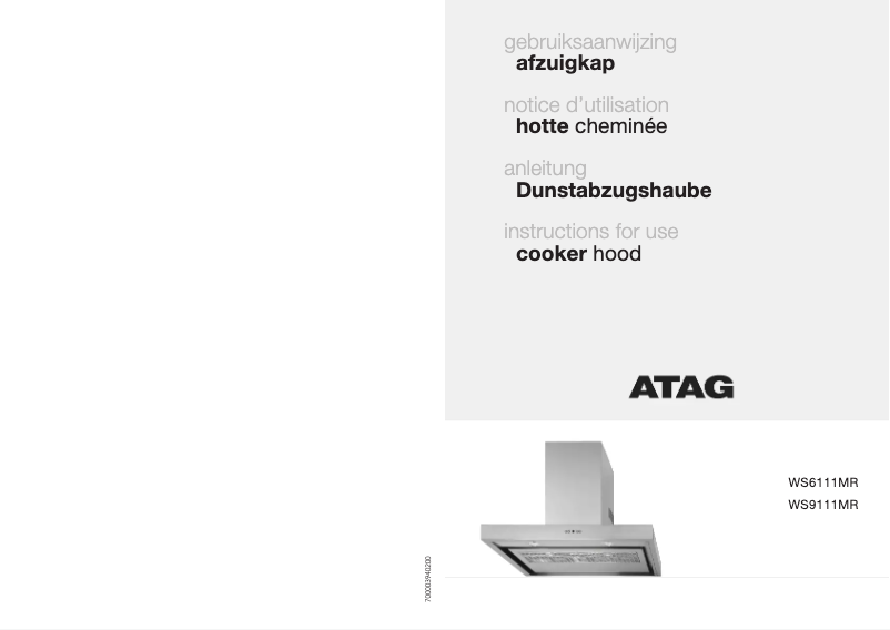 Página 1 del manual Manual de usuario Atag WS6111MR