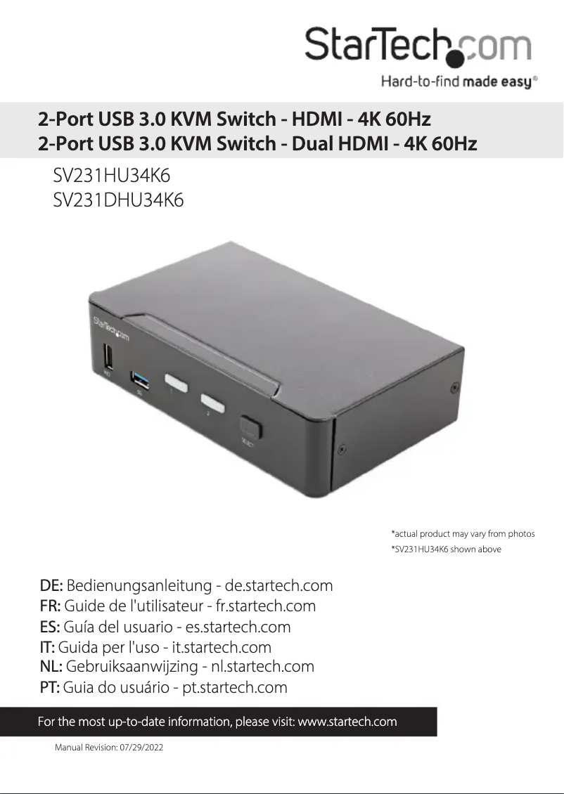 Imagen de la primera página del manual del dispositivo SV231HU34K6