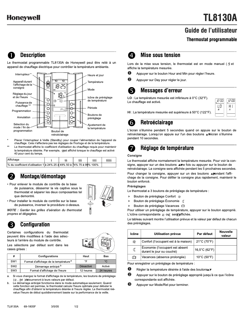 Imagen de la primera página del manual del dispositivo TL8130A