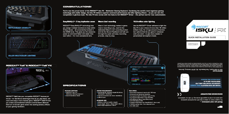 Página nº 1 - Manual de usuario Roccat Isku FX