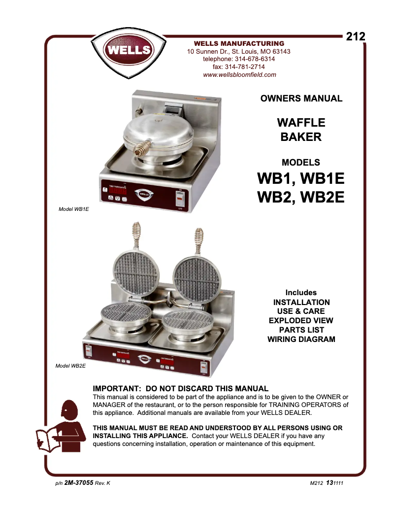 Imagen de la primera página del manual del dispositivo WB2E