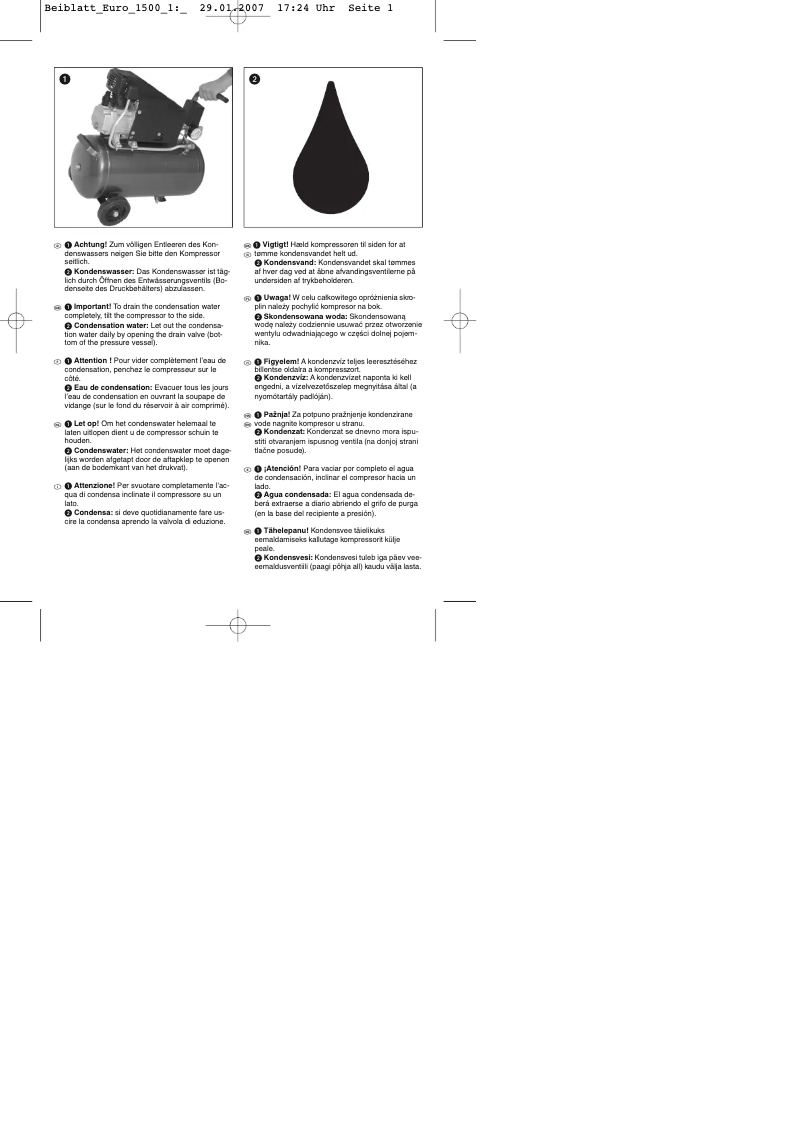 Imagen de la primera página del manual del dispositivo HK 1500/1