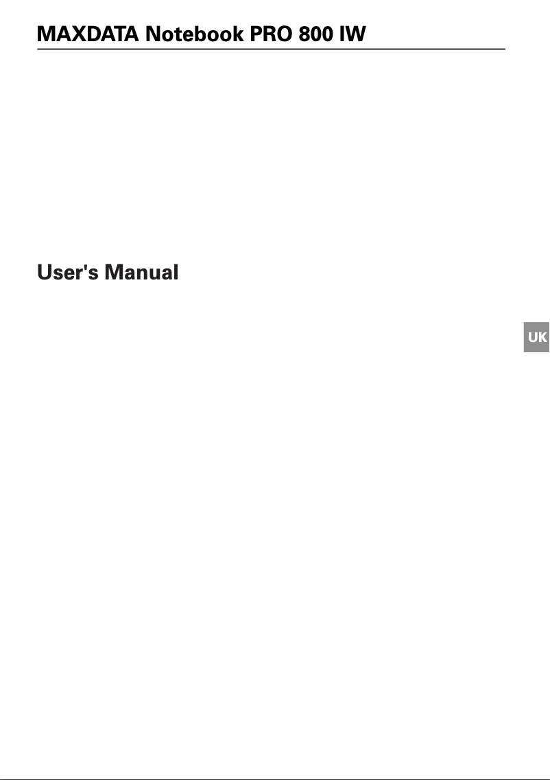 Imagen de la primera página del manual del dispositivo Pro 800 IW