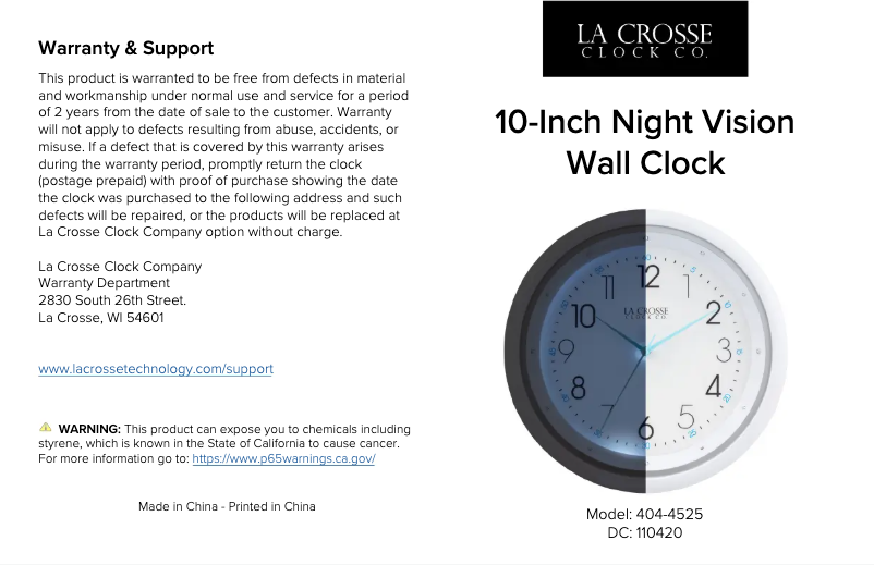 Imagen de la primera página del manual del dispositivo 404-4525