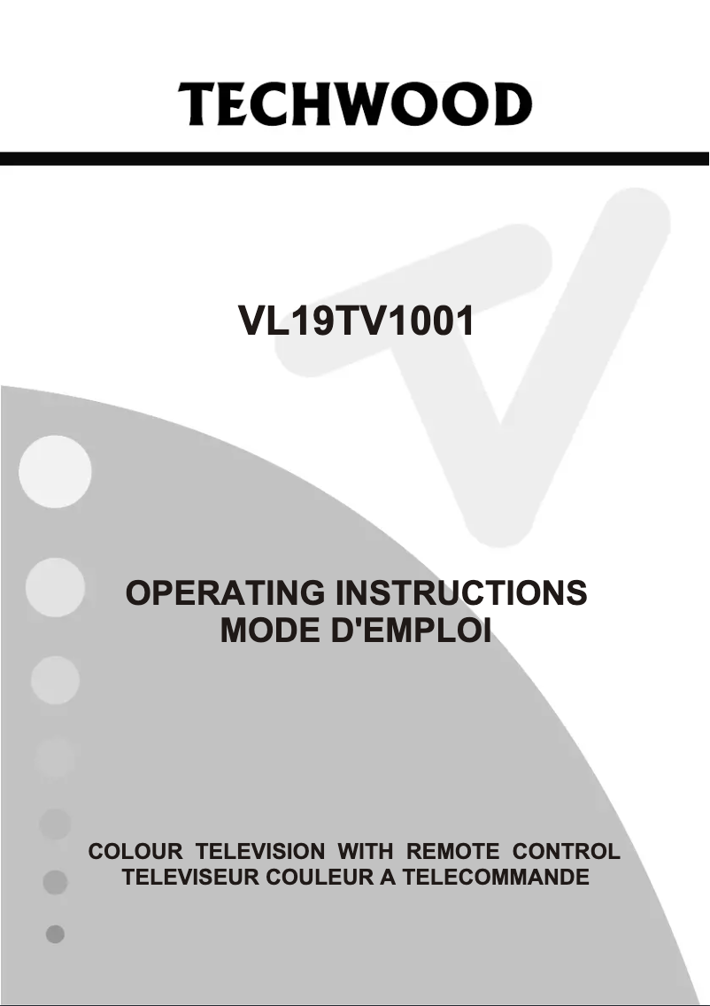 Página 1 del manual Manual de usuario Techwood VL19TV1001