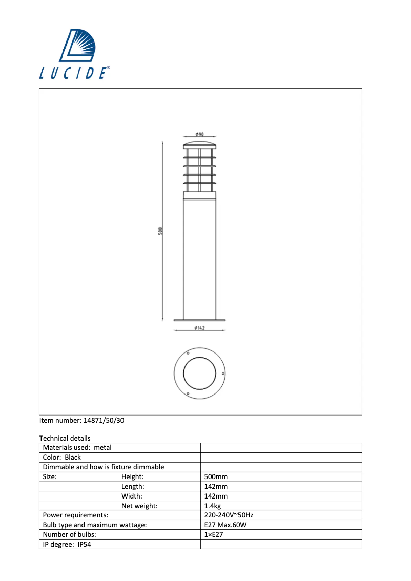 Imagen de la primera página del manual del dispositivo Solid 14871/50/30