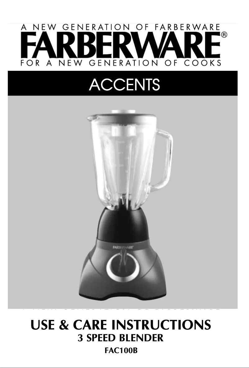 Imagen de la primera página del manual del dispositivo FAC100B