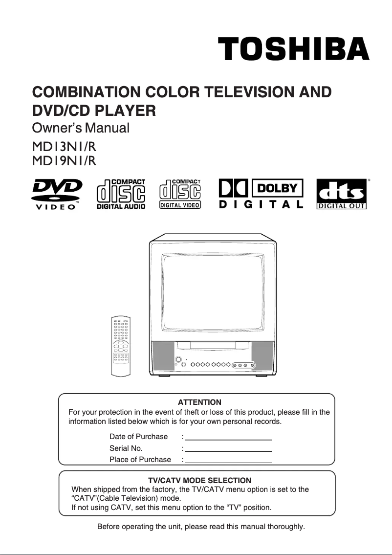 Imagen de la primera página del manual del dispositivo MD19N1