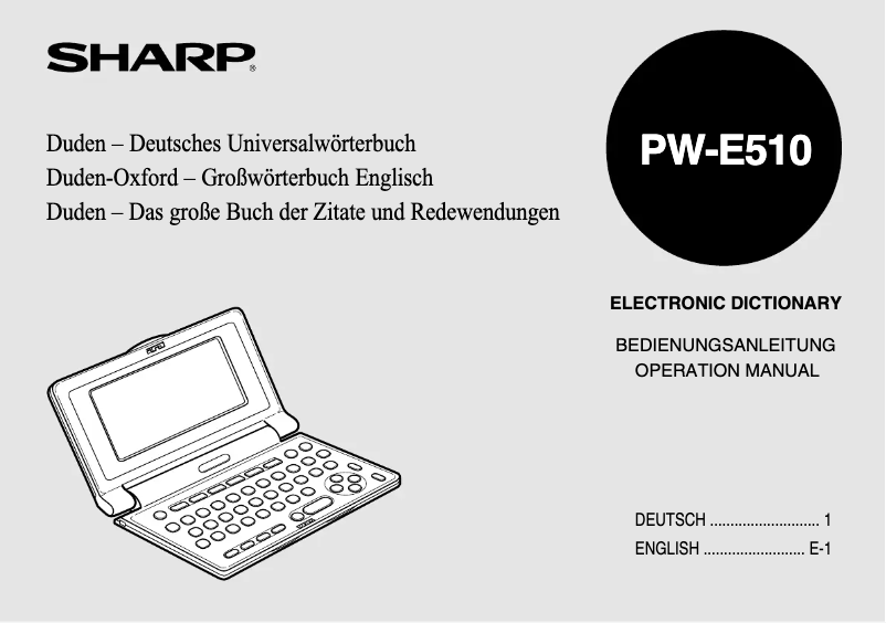 Imagen de la primera página del manual del dispositivo PW-E510