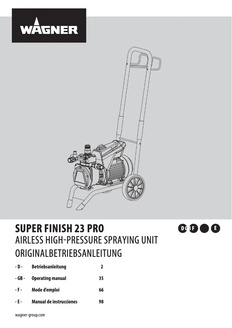 Imagen de la primera página del manual del dispositivo Super Finish 23 Pro