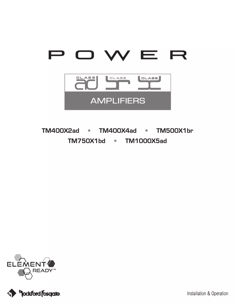Página 1 del manual Manual de usuario Rockford Fosgate TM750X1BD