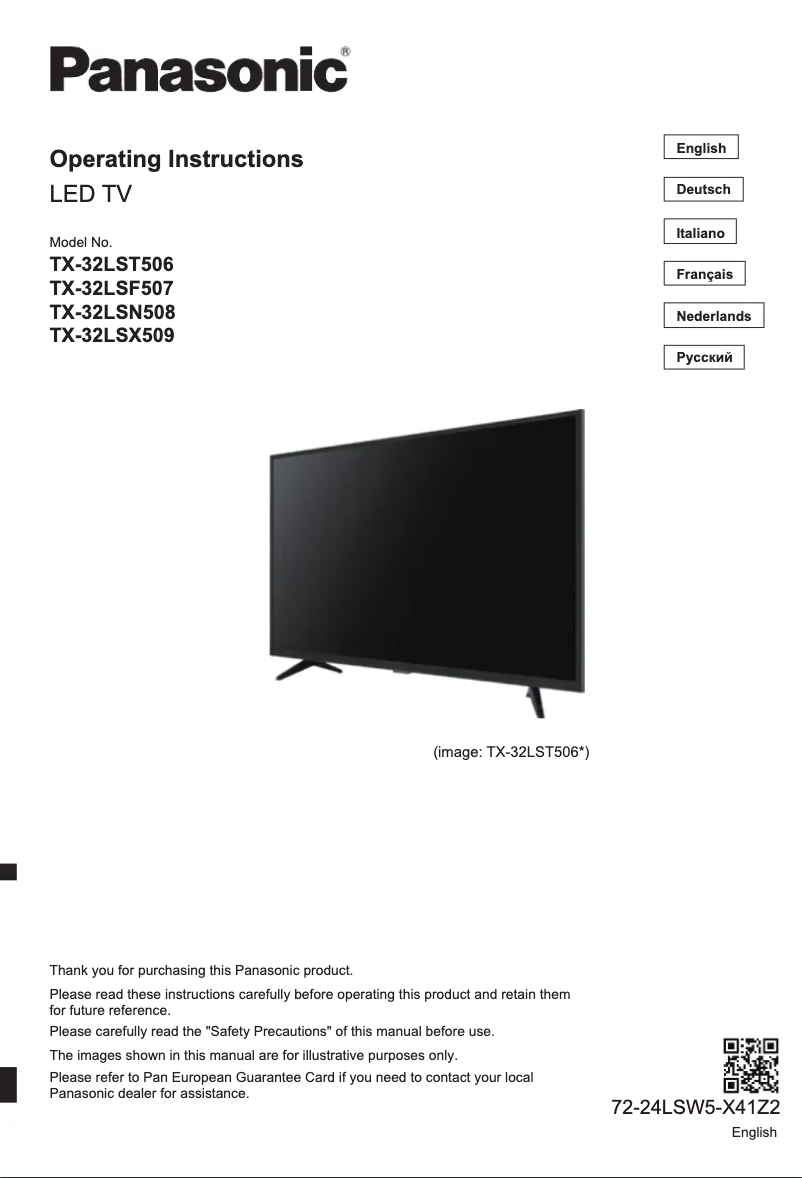 Imagen de la primera página del manual del dispositivo TX-32LSF507