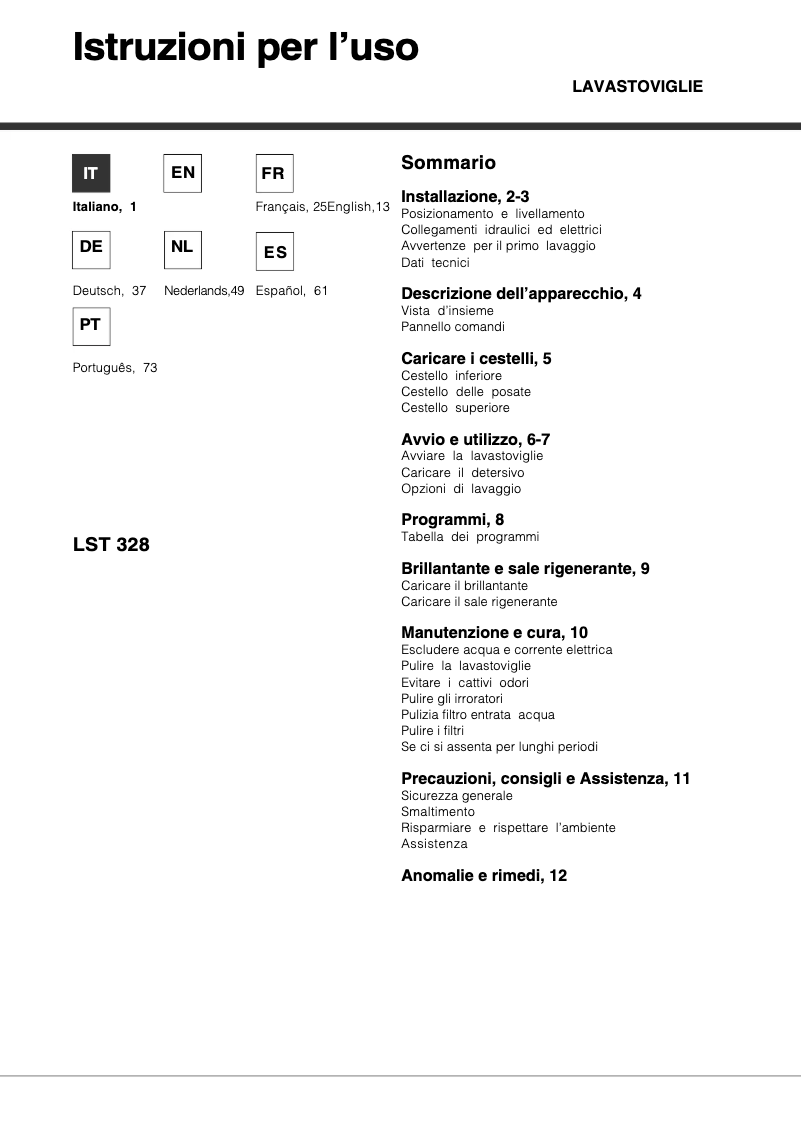 Imagen de la primera página del manual del dispositivo LST 328 A_HA