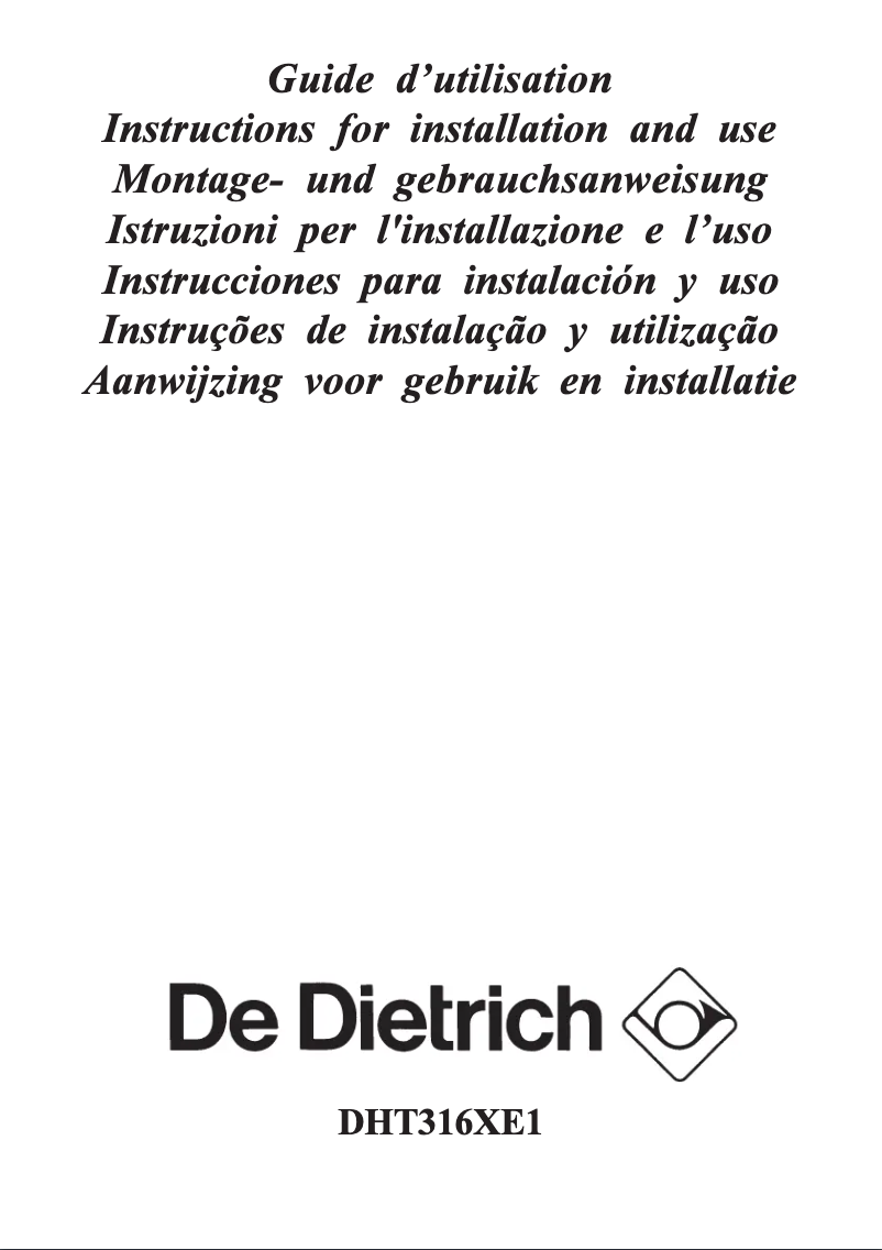 Imagen de la primera página del manual del dispositivo DHT316XE1
