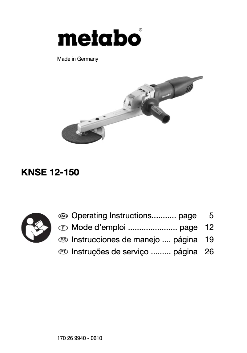 Página 1 del manual Manual de usuario Metabo KNSE12-150