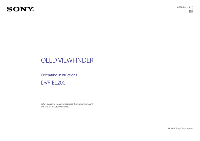 Imagen de la primera página del manual del dispositivo DVF-EL200