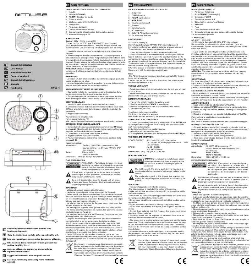 Página nº 1 - Manual de usuario Muse M-060 UK