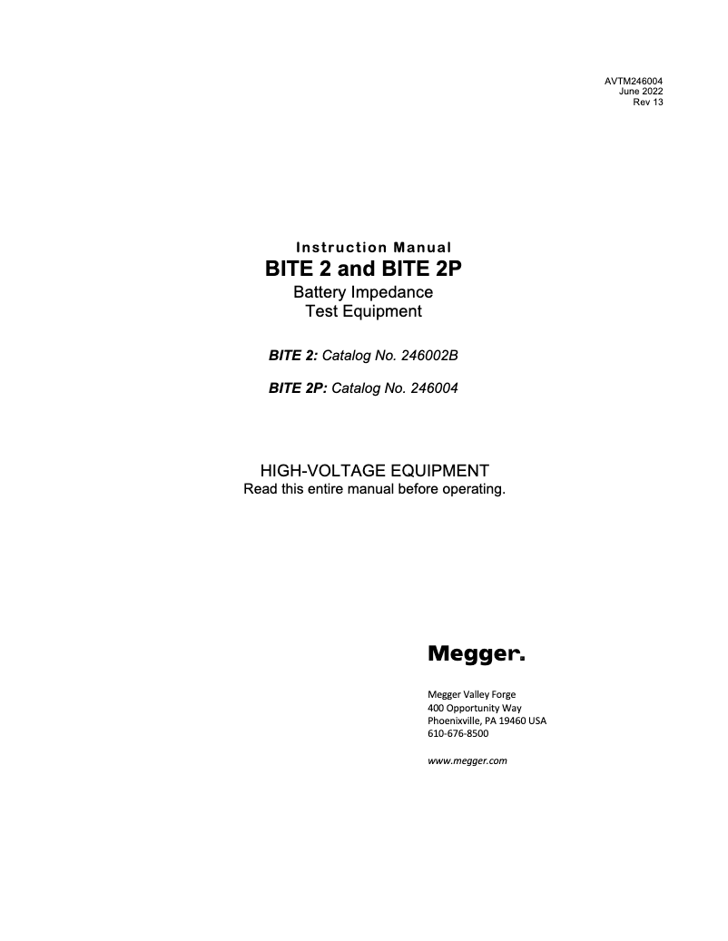 Imagen de la primera página del manual del dispositivo BITE 2P