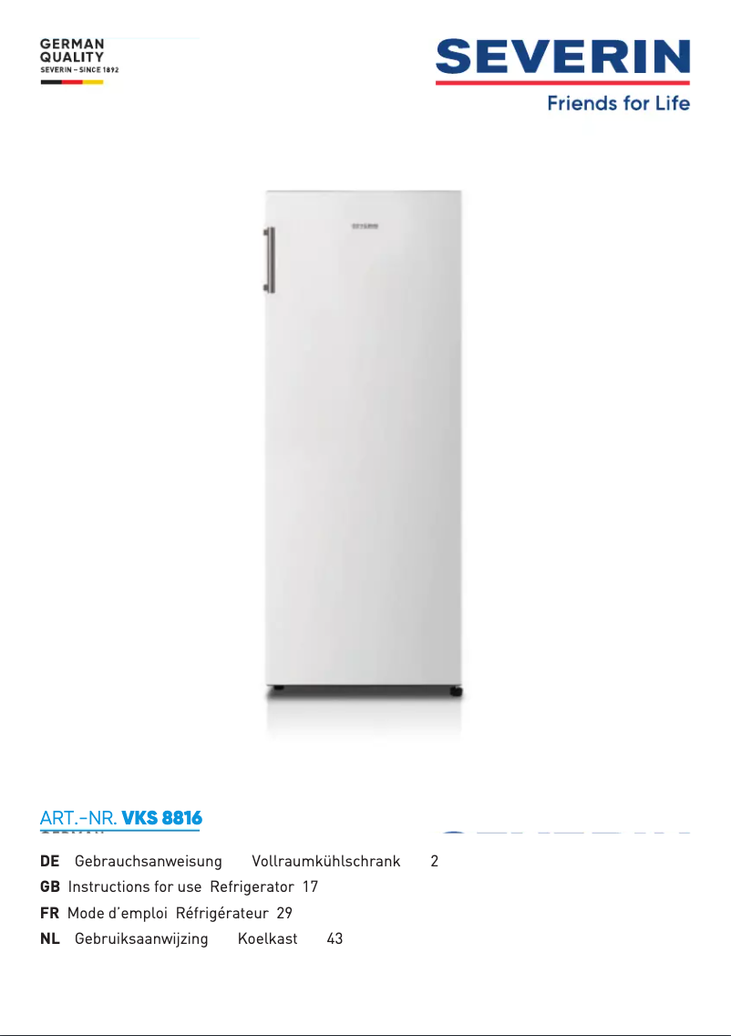 Página 1 del manual Manual de usuario Severin VKS 8816