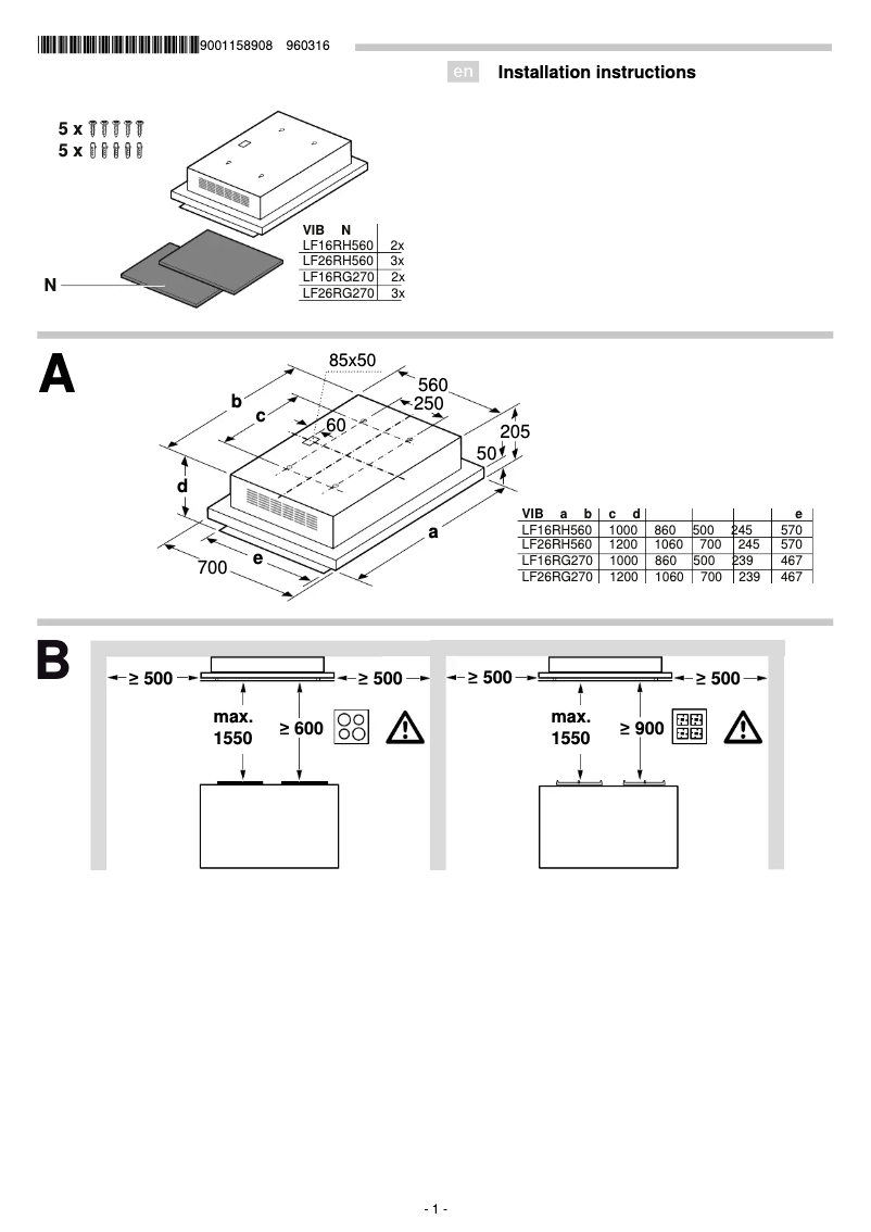 Imagen de la primera página del manual del dispositivo LF16RH560