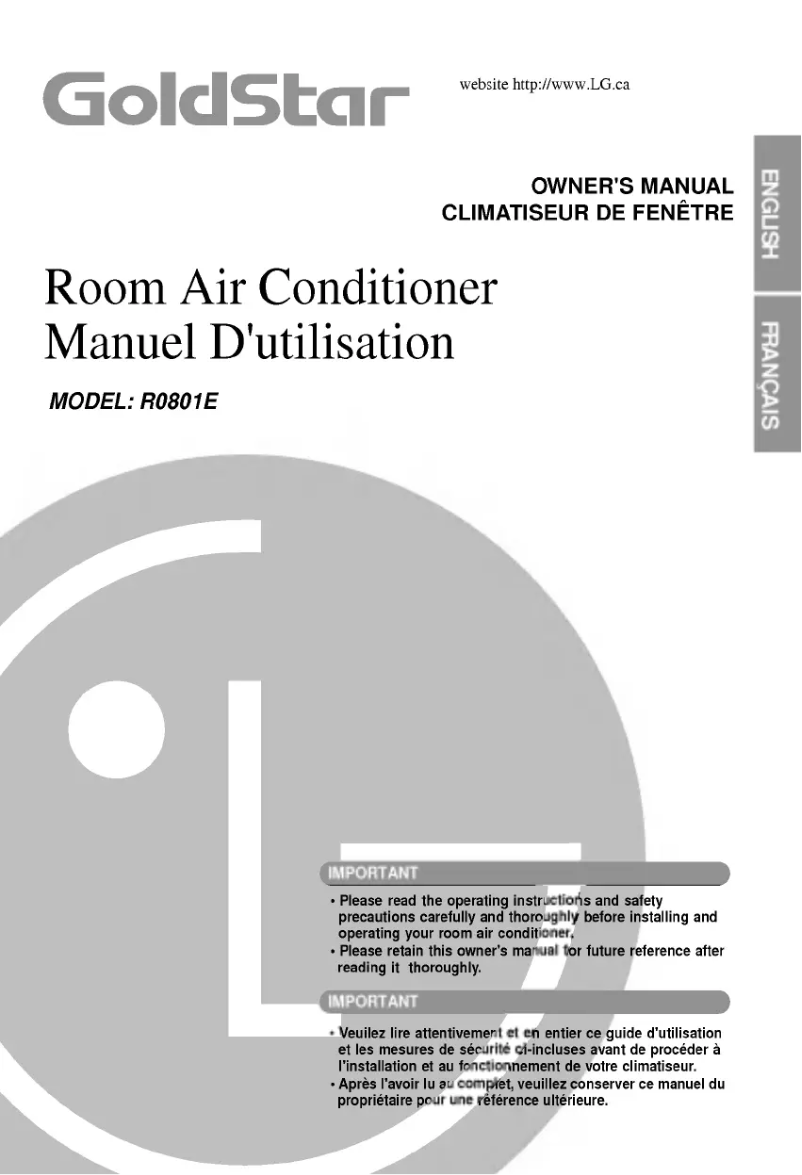 Imagen de la primera página del manual del dispositivo R0801E