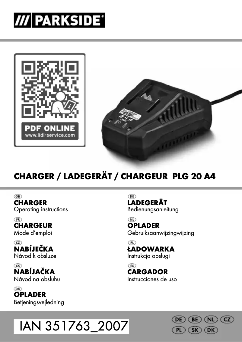 Imagen de la primera página del manual del dispositivo PLG 20 V A4