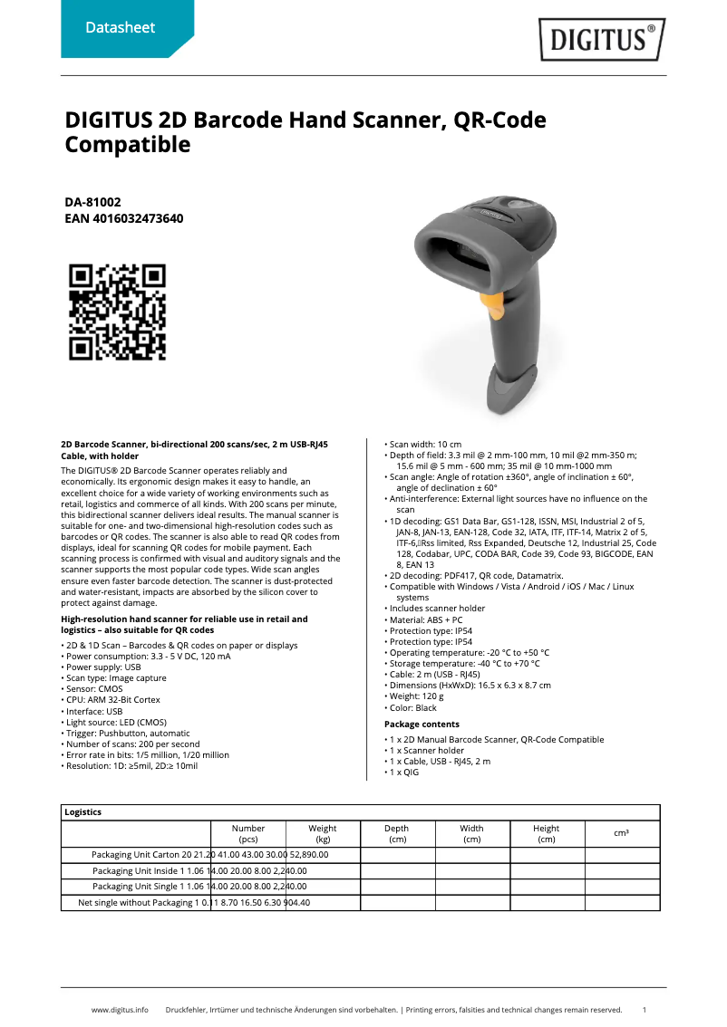Imagen de la primera página del manual del dispositivo DA-81002