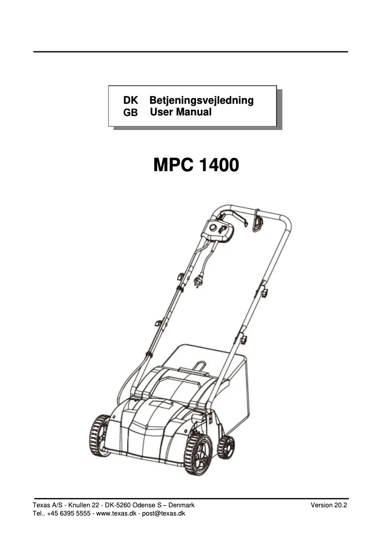 Imagen de la primera página del manual del dispositivo MPC1400