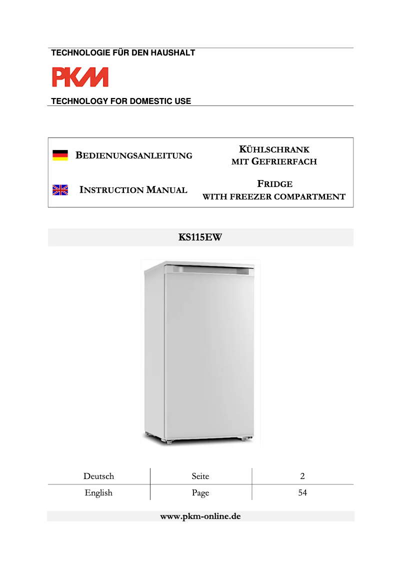 Imagen de la primera página del manual del dispositivo KS115EW