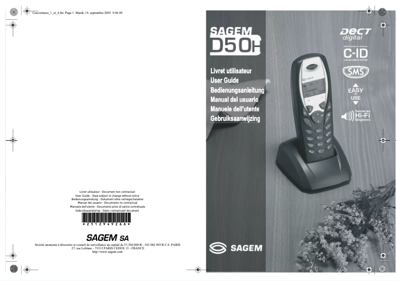 Imagen de la primera página del manual del dispositivo D50T