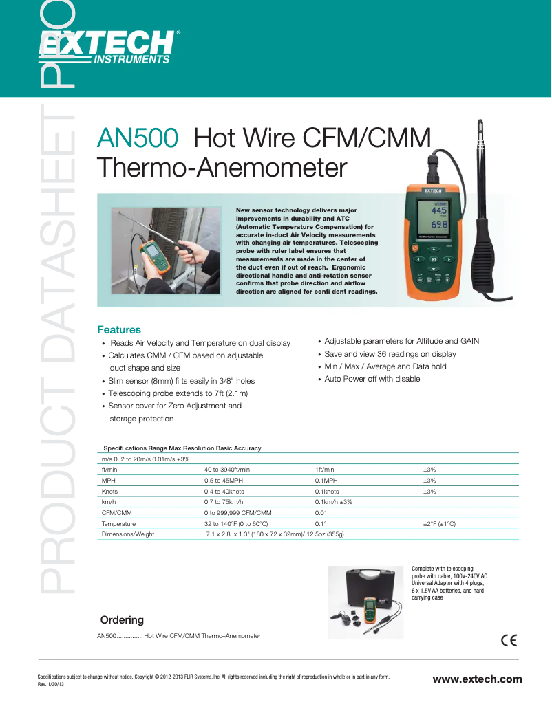 Imagen de la primera página del manual del dispositivo AN500