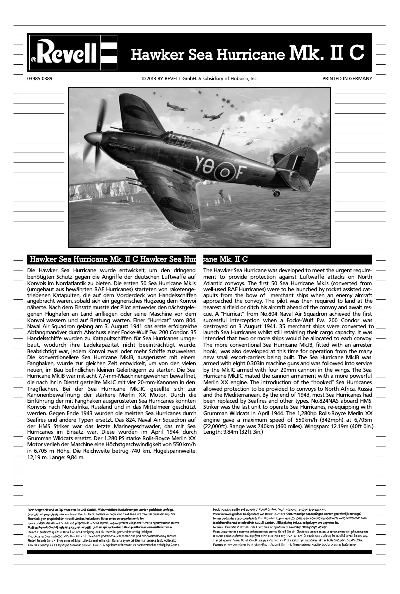 Página 1 del manual Manual de usuario Revell Sea Hurricane Mk.II C