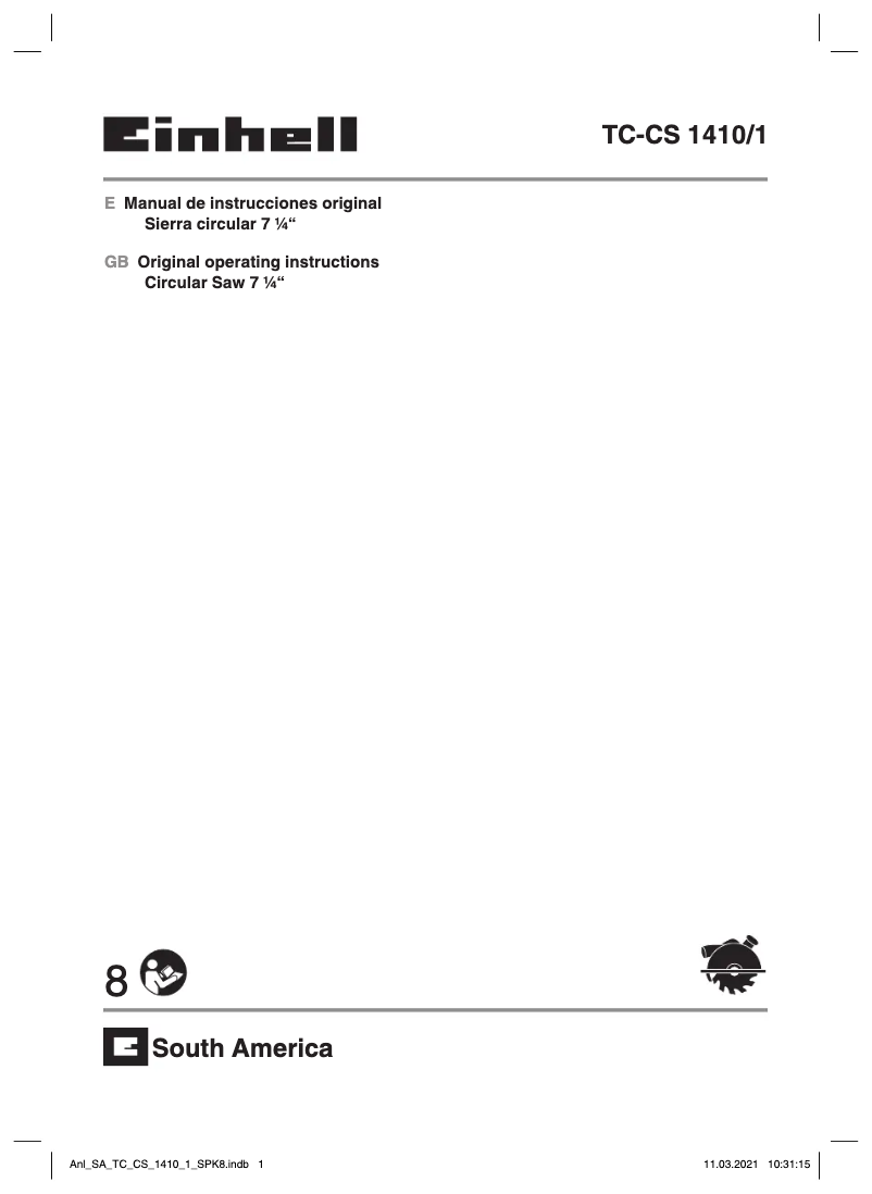 Imagen de la primera página del manual del dispositivo TC-CS 1410/1