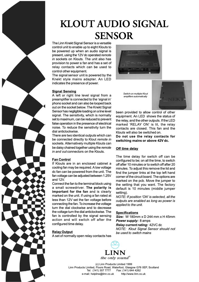 Imagen de la primera página del manual del dispositivo Klout