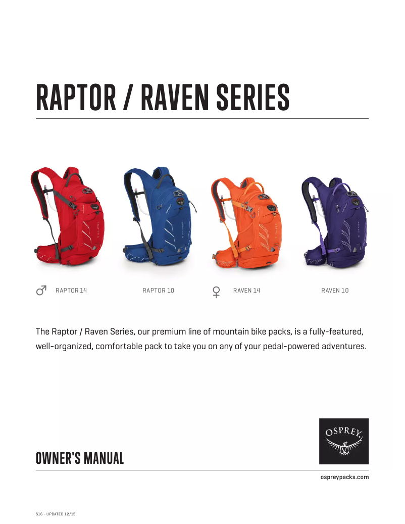 Imagen de la primera página del manual del dispositivo Raptor 10