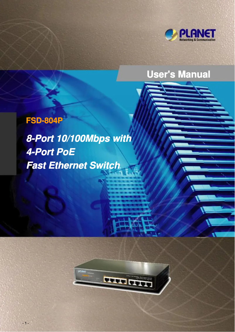 Imagen de la primera página del manual del dispositivo FSD-804P