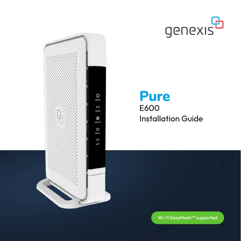 Imagen de la primera página del manual del dispositivo Pure E600