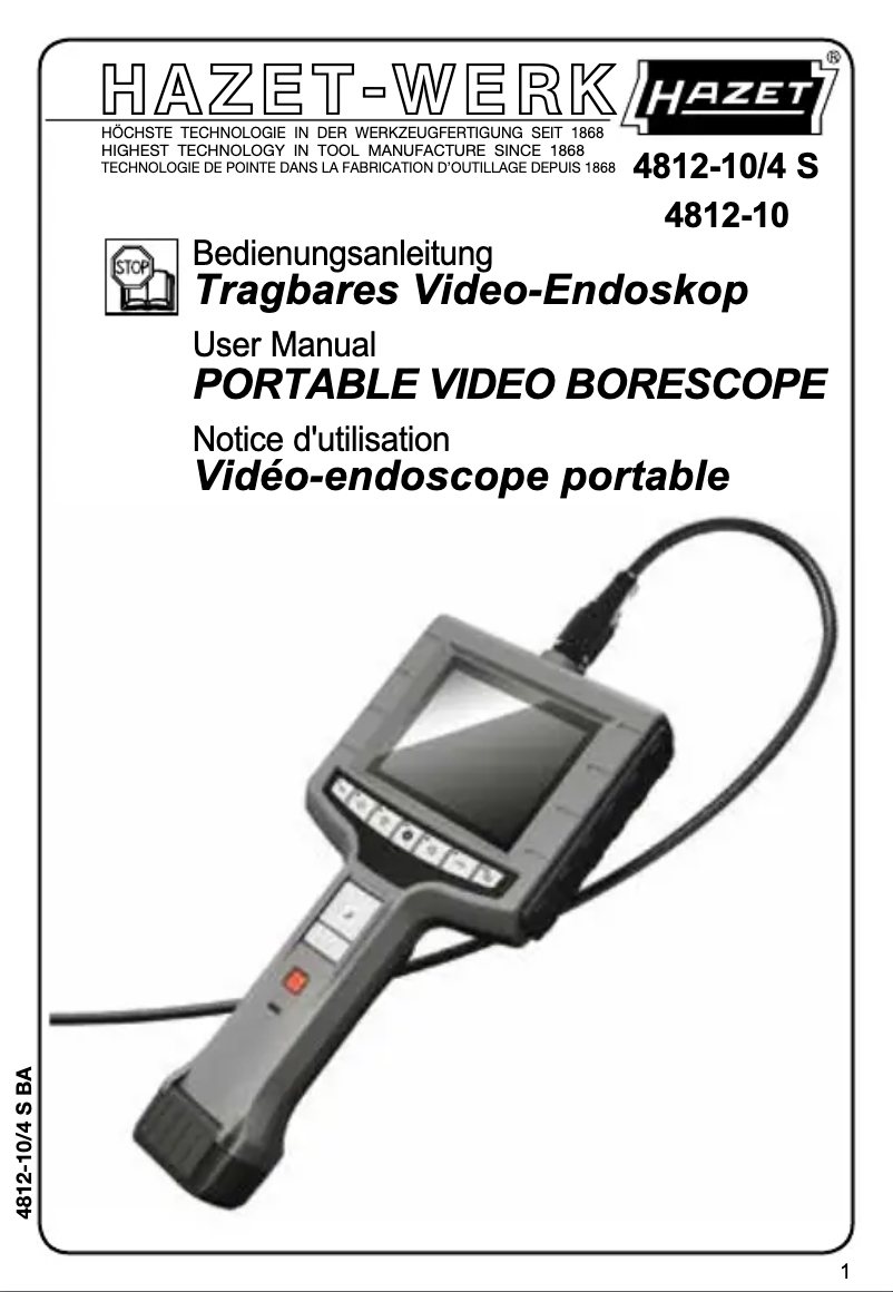 Página nº 1 - Manual de usuario Hazet 4812-10/4S