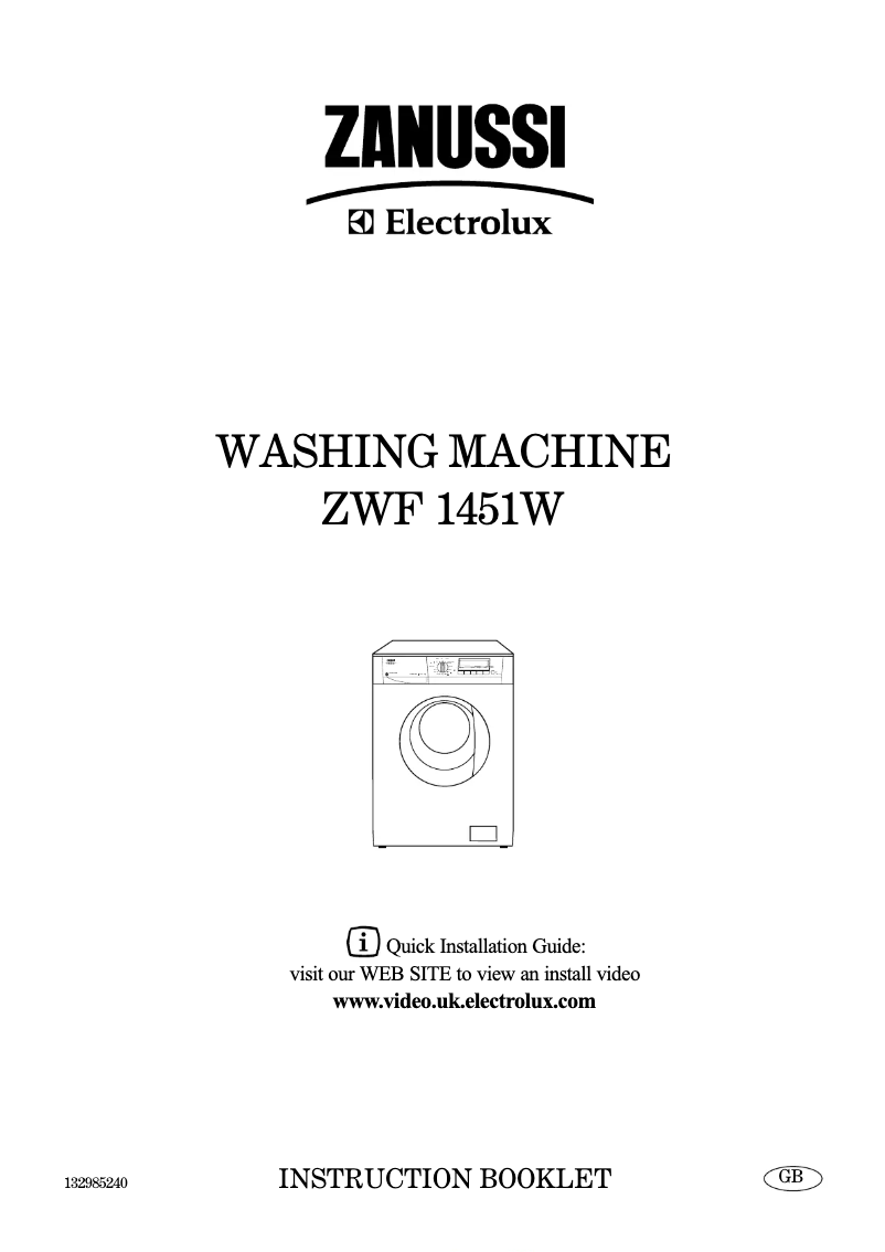 Página 1 del manual Manual de usuario Zanussi-Electrolux ZWF 1451 W