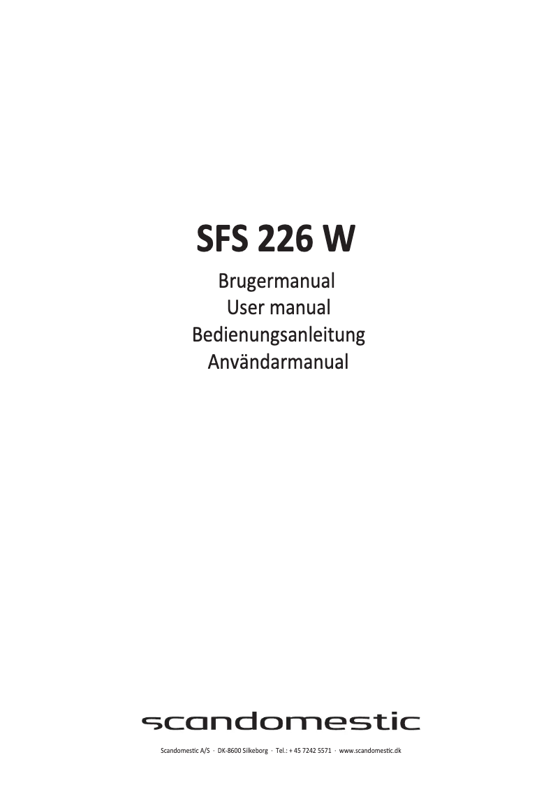 Imagen de la primera página del manual del dispositivo SFS 226 W