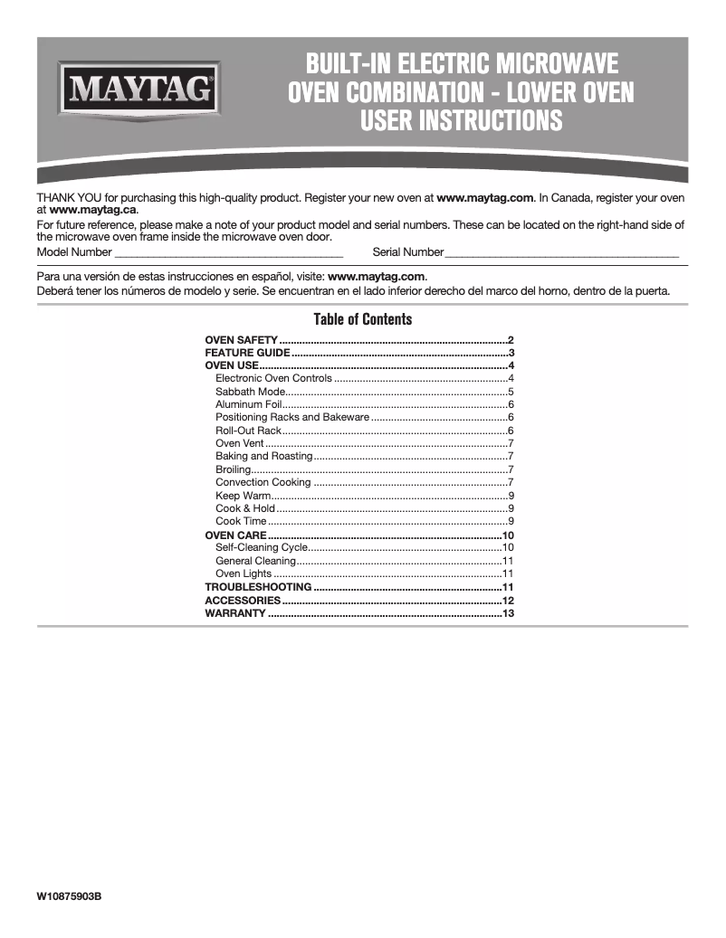 Página 1 del manual Manual de usuario Maytag MMW9730FZ