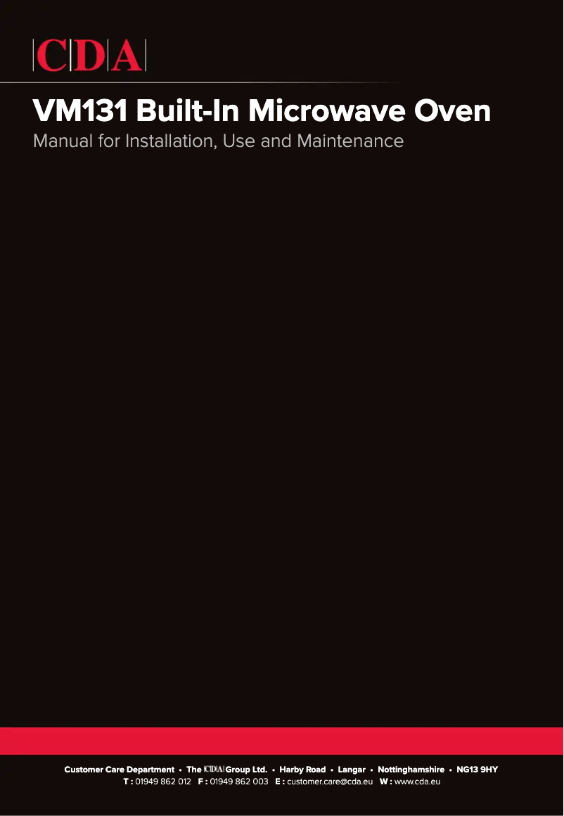 Página 1 del manual Manual de usuario CDA VM131BL