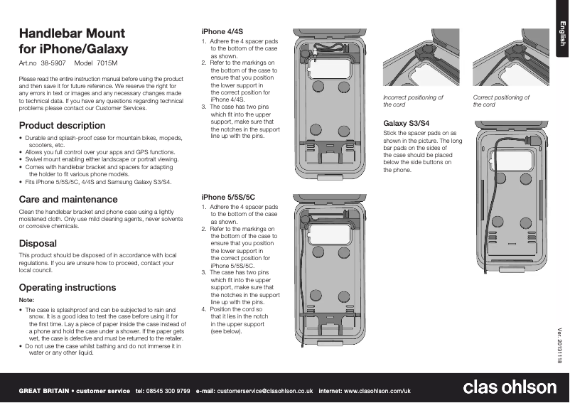 Página 1 del manual Manual de usuario Clas Ohlson 7015M